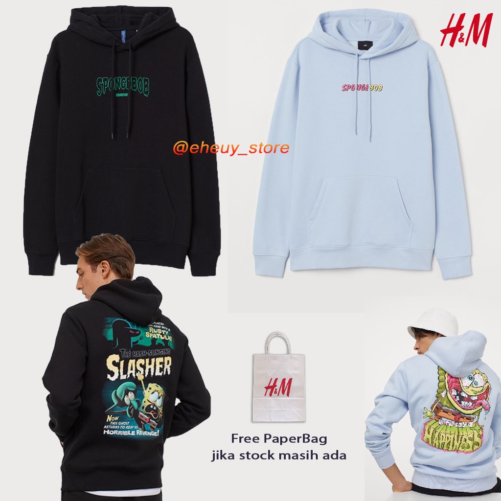 HOODIE H&amp;M SPONGEBOB SLASHER Hoodie SPONGEBOB H&amp;M hoodie hnm spongebob ori hoodie spongebob biru