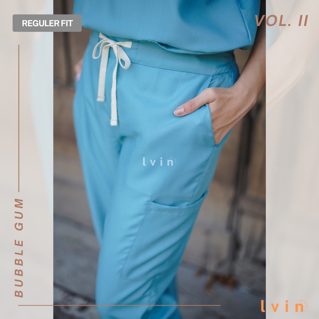 [Lvin ] Vol II -  Baju OKA Mandarin Collar Celana Reguler fit Lengan Panjang / Baju Jaga /Set Baju Celana Jaga Oka / Dokter Lengan Panjang / Baju OK