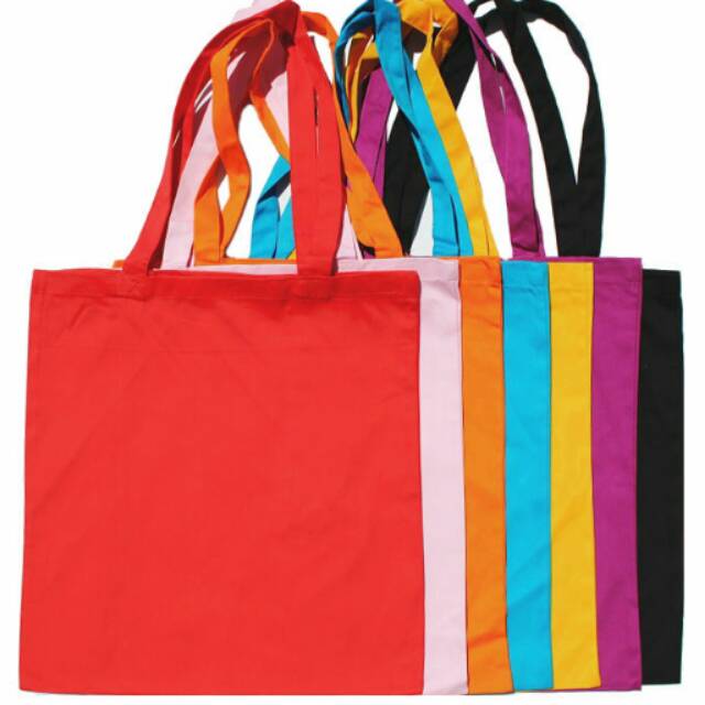 Pilih warna 33x33 Tas Kanvas Canvas Tote  Bag  Polos  Tebal 