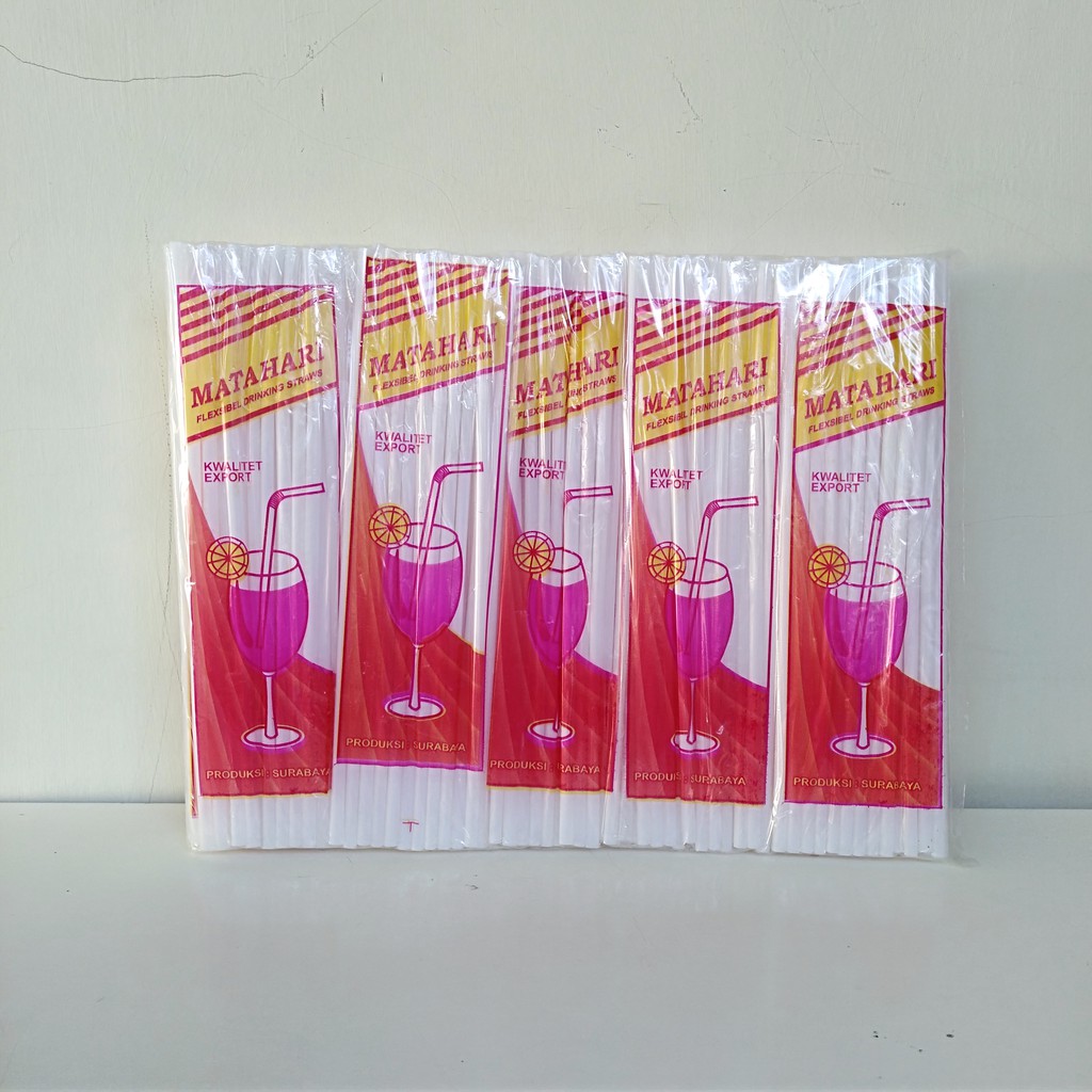 Sedotan Plastik Putih Bengkok