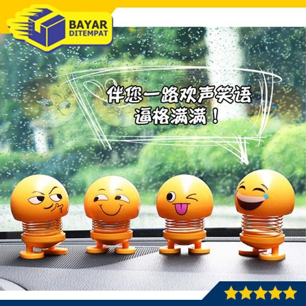 Boneka Pajangan Dashboard Interrior Mobil Per Goyang Kepala EMOJI