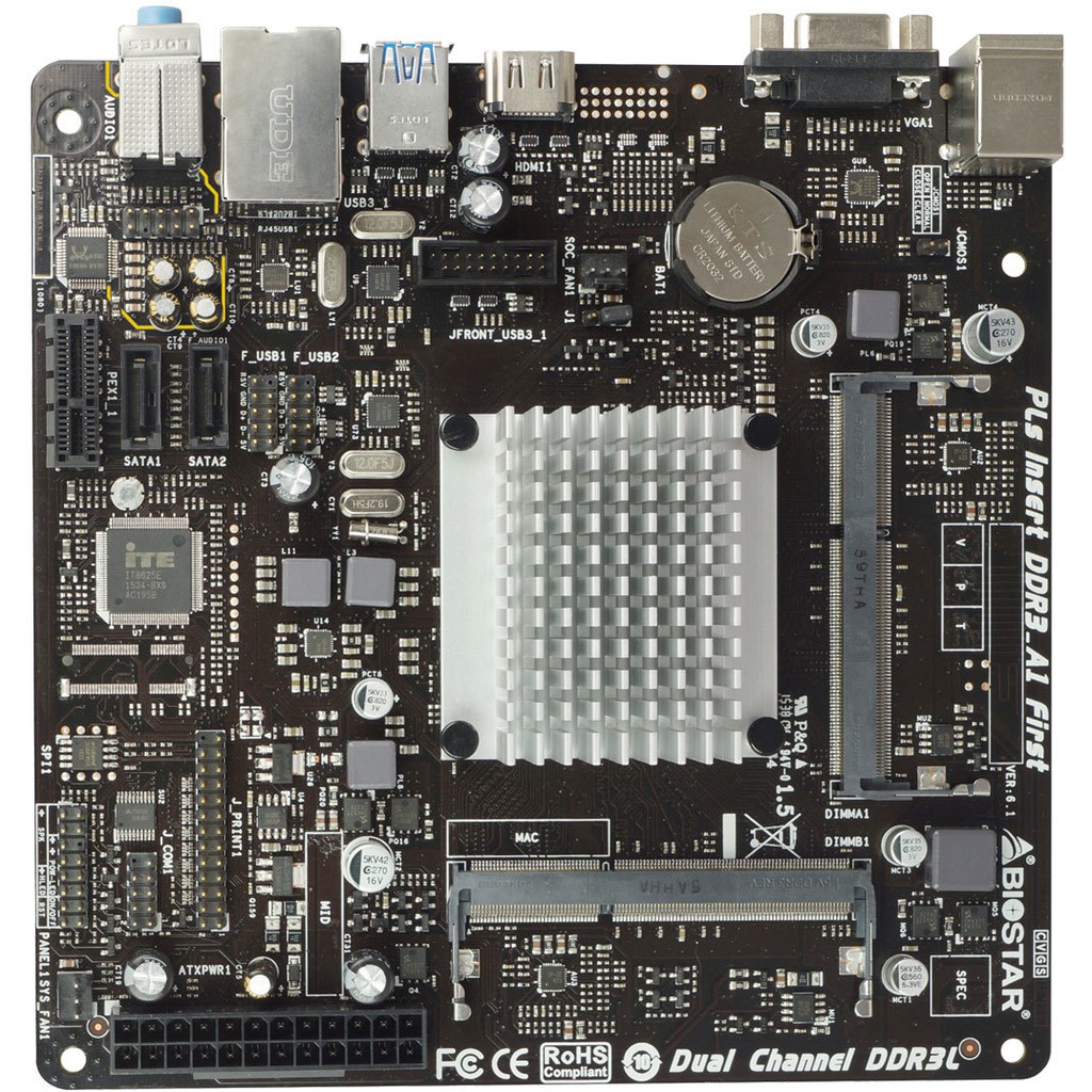 BIOSTAR Motherboard INTEL J3060NH Onboard Celeron J3060 Quad Core 2.48Ghz