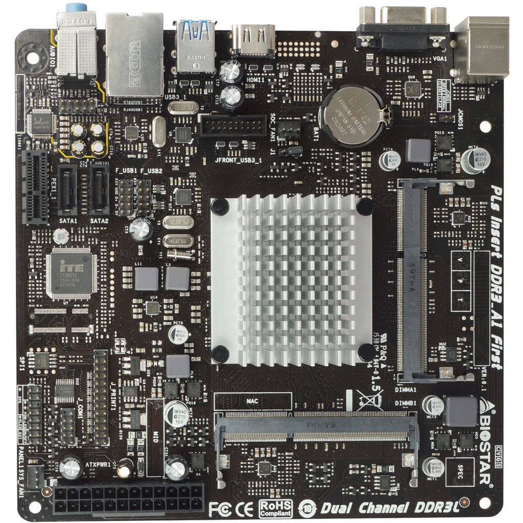 BIOSTAR Motherboard INTEL J3060NH Onboard Celeron J3060 Quad Core 2.48Ghz