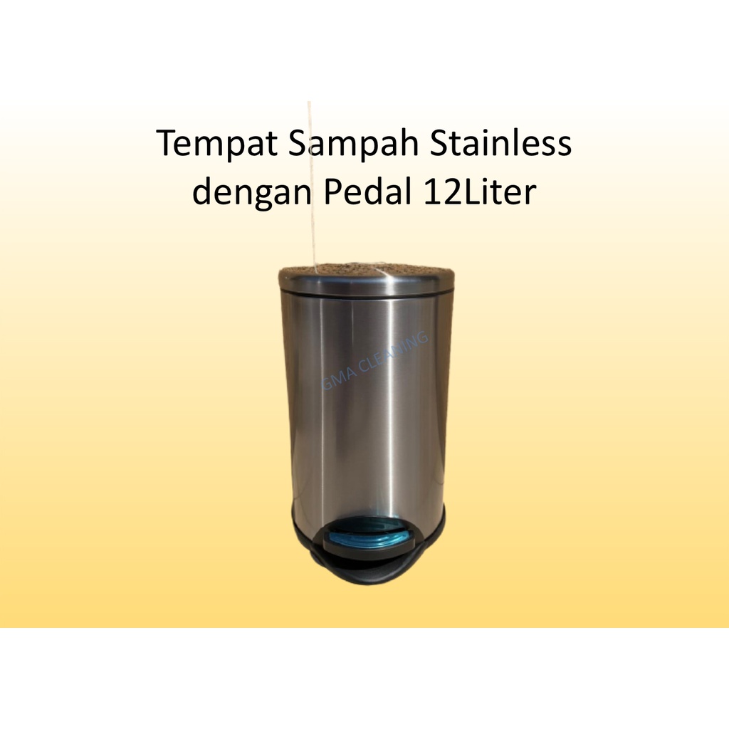 Tempat Sampah Stainless dengan Pedal 12 Liter