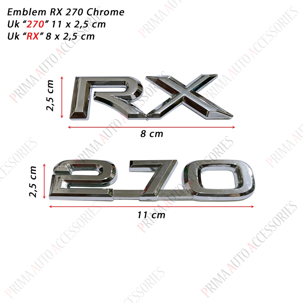 Emblem Mobil Tulisan RX 270 Chrome