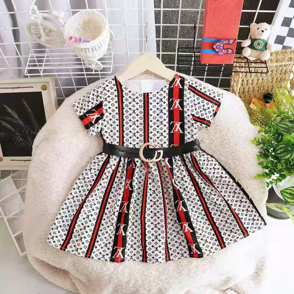 DRESS LV Baju Dress Anak Perempuan Import 2 - 5 Tahun