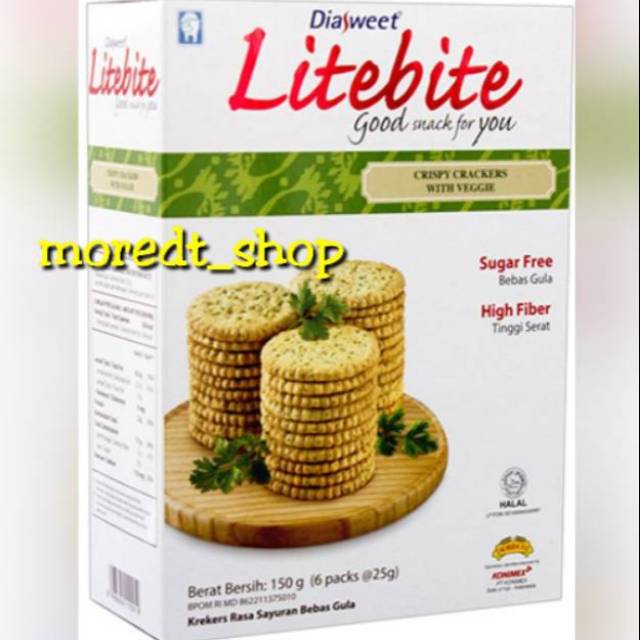 Jual Litebite crispy crackers with veggie makanan untuk penderita diabetes, makanan diet