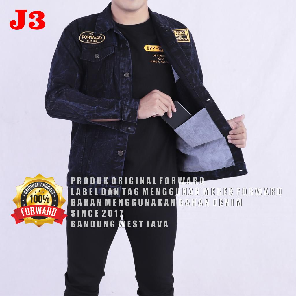 Denim jaket full patch FORWARD System (PATCH SUDAH TERPSANG ) Jaket Jeans Lanzclothing