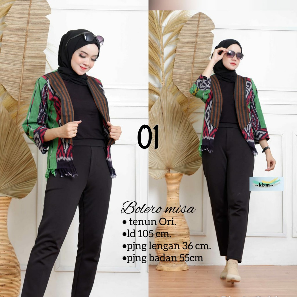 Atasan Bolero tania Misa ori tenun troso bolero kerja outer lengan