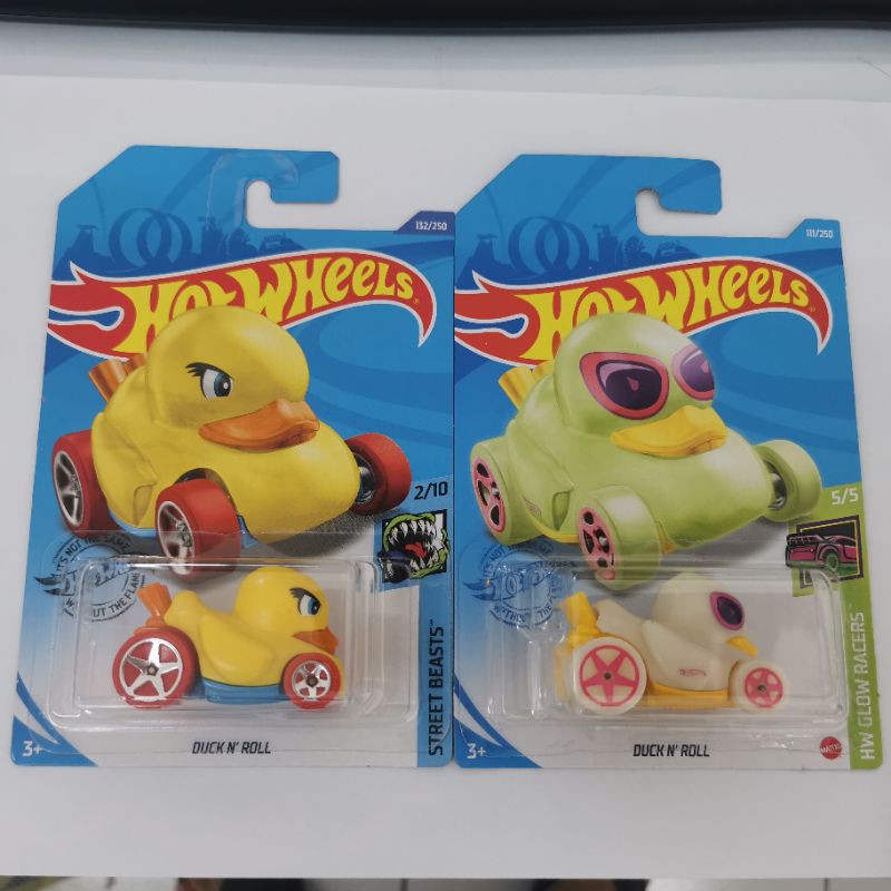 Hot Wheels Glow in The Dark Duck N Roll Animal Binatang Bebek Gold treasure hunt reguler THR