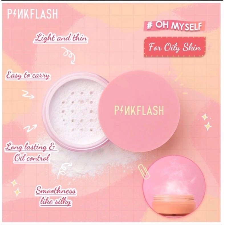 [BPOM] PINKFLASH Lasting Matte Loose Powder | Pink Flash Bedak Tabur