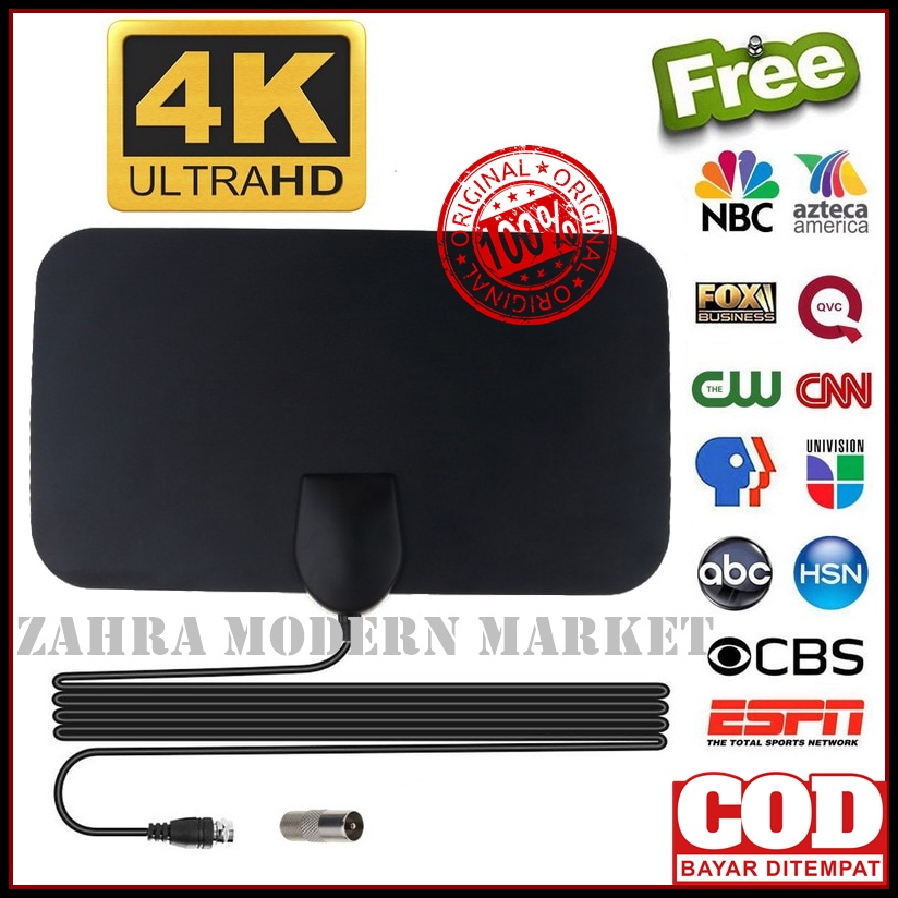 ANTENA TV DIGITAL INDOOR HDTV 50 MILES VHF UHF/ANTENA TV LED/ANTENA TV DALAM RUMAH/ANTENA TV DALAM R