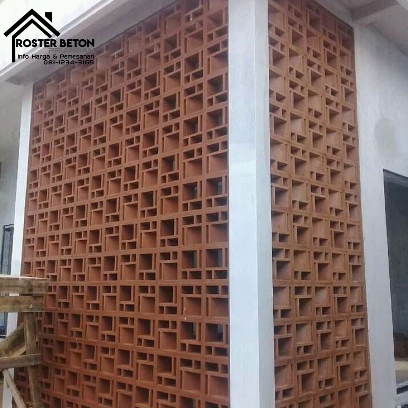ROSTER BETON loster beton lubang angin, pentilasi angin MOTIF Kotak square