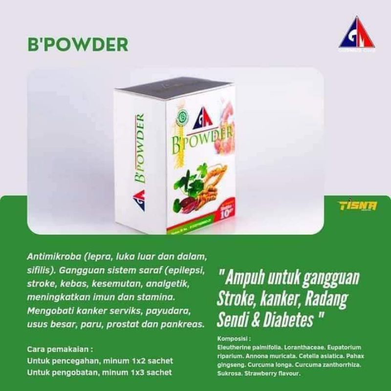 GM B POWDER[HERBAL] STROKE|HIPERTENSI|DIABETES|OBAT