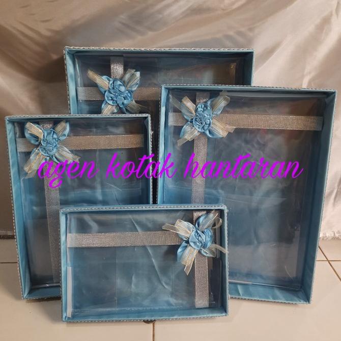

Premium Product!!! Kotak Hantaran Seserahan Mika Pita Warna Biru Muda - Paling Diminati