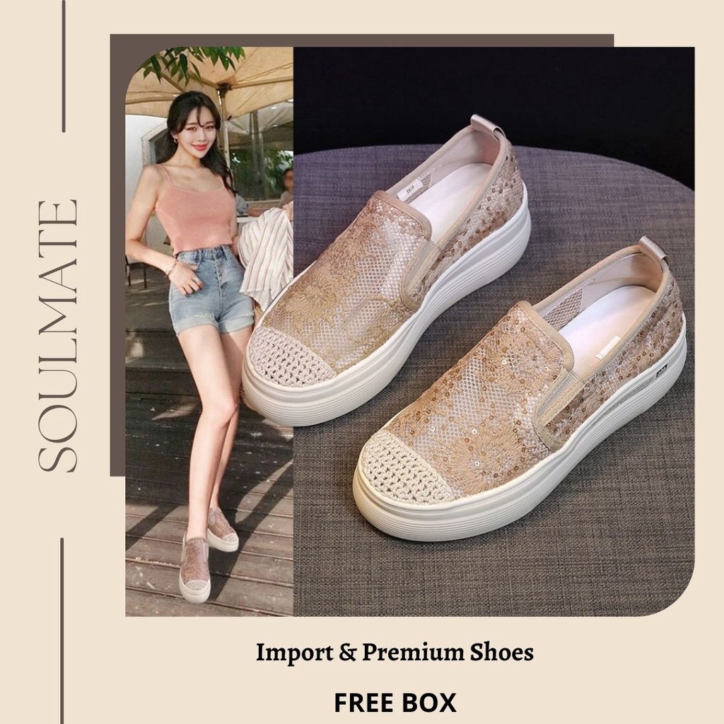 SOULMATE SM-018 Sandal Wedges Wanita Fashion Import Premium Quality