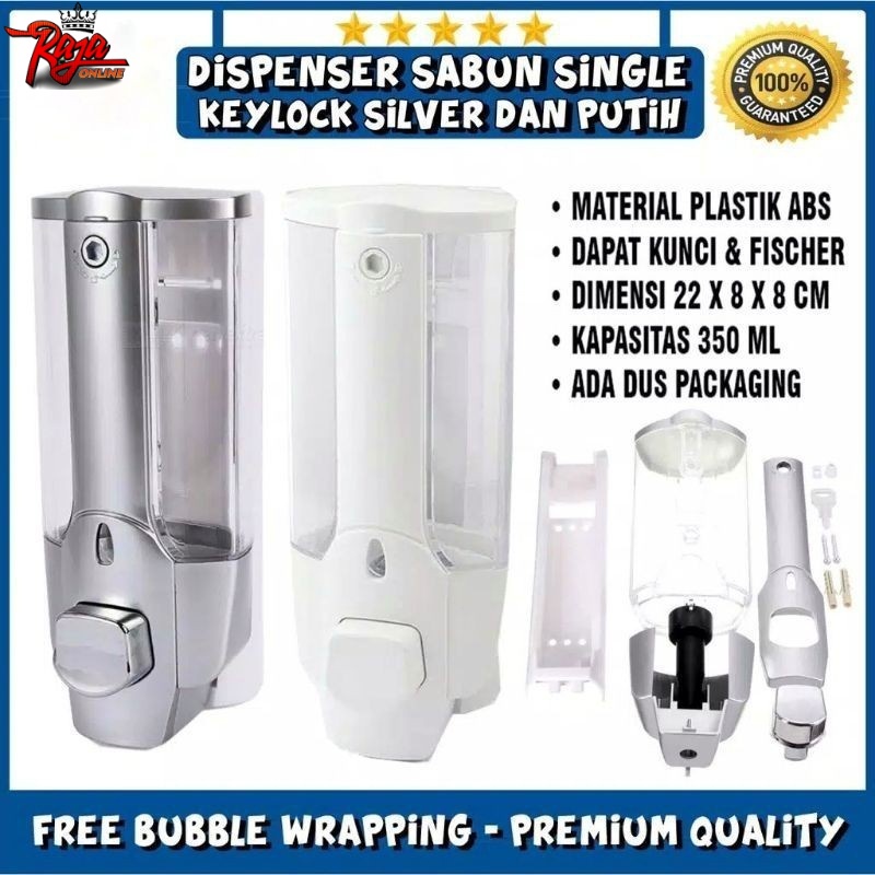 Dispenser Tempat Sabun Cair Single 1 Tabung With Key Lock 350ml