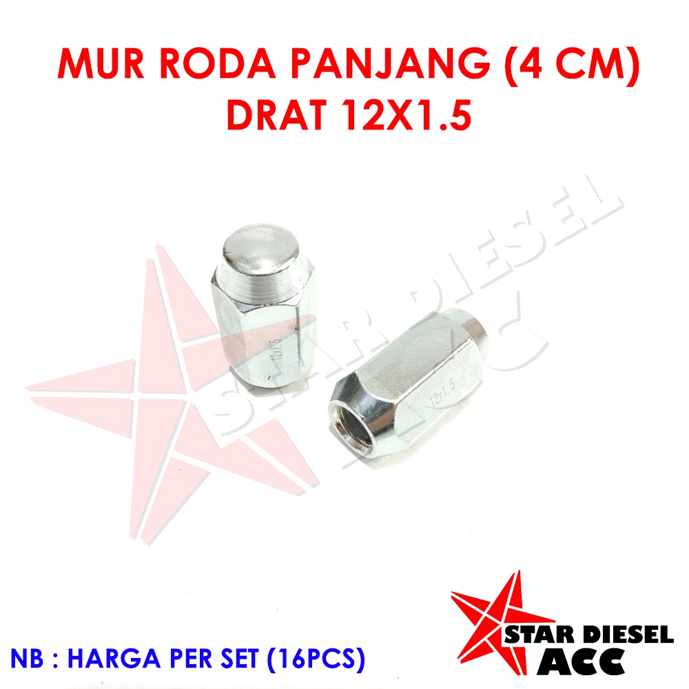 MUR RACING MOBIL DRAT 12X1.5 UKURAN 4 CM MUR RODA HILUX BAUT RODA FORTUNER MUR RODA ROCKY TAFT KATAN