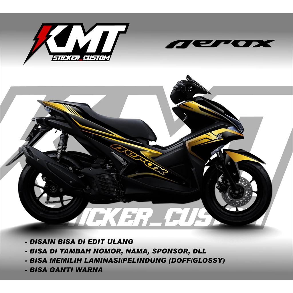 Decal Sticker Yamaha Aerox Disain Strip Gold FULLBODY TERBARU