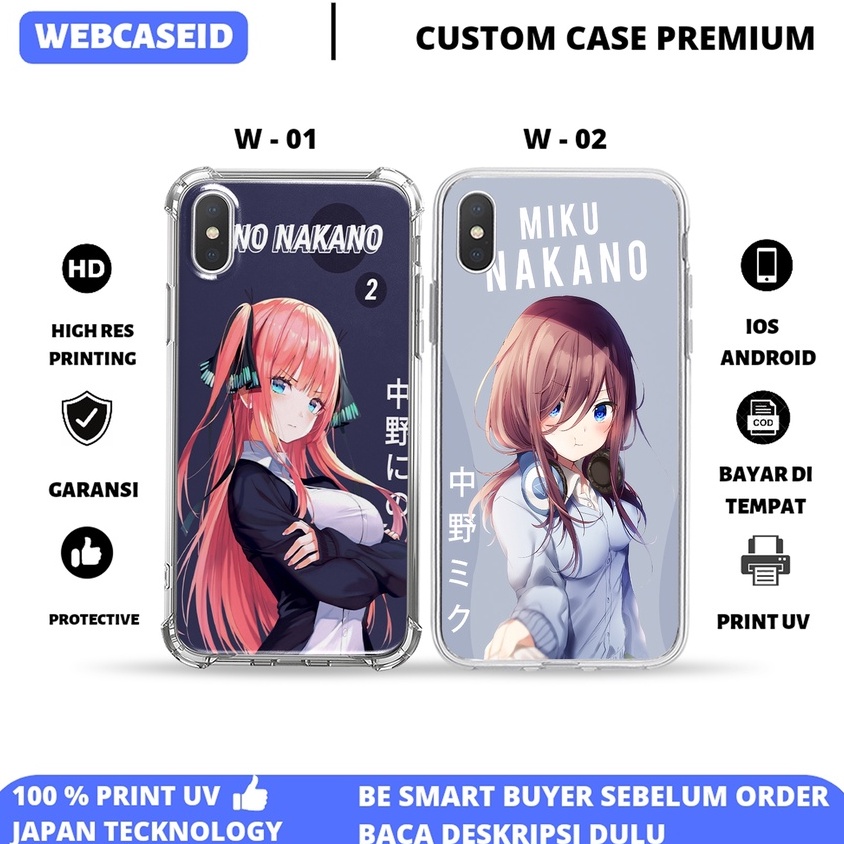 webcaseid custom case anime gotoubun no hanayome iphone x xs max oppo a57 a5 a9 realme 6 7 narzo 20 