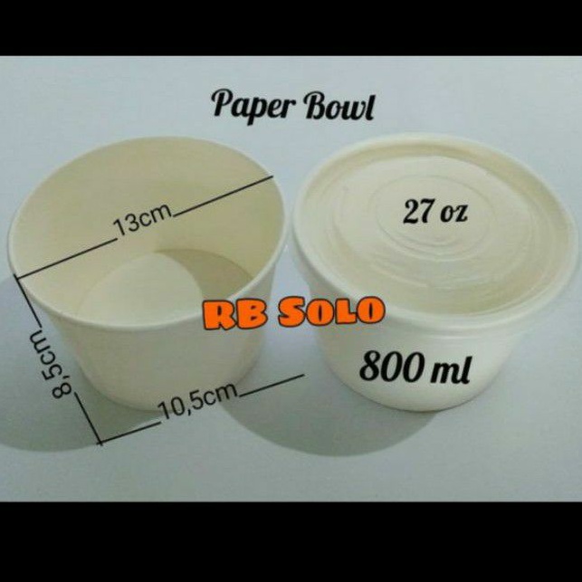 Paper Bowl Rice Bowl Mangkok Kertas 800 ml