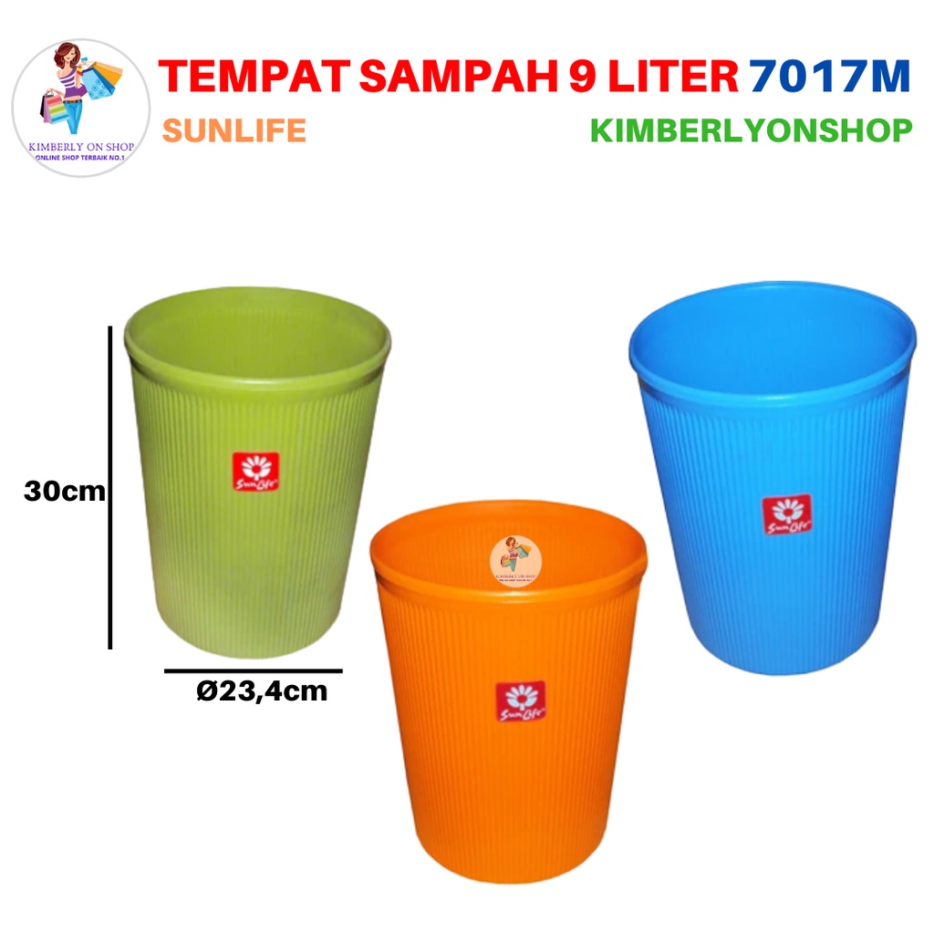 Tempat Sampah Bulat Rose Dustbin 9 Liter 7017 M Sunlife