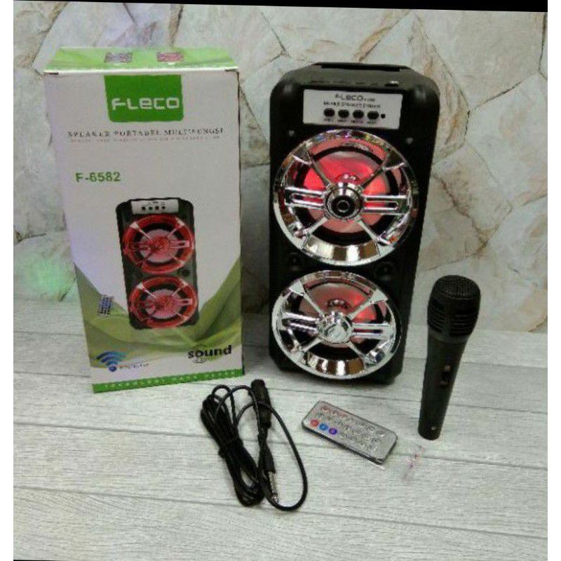 peaker Bluetooth Karaoke Fleco F 6581/F 6582 Free Mic+Remote