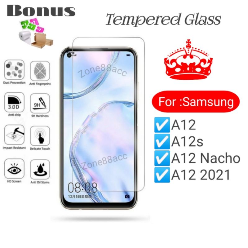 Antigores Tempered Glass Screen Guard protector Samsung A12 A12s 2021 Nacho TG Bening Antiblue Spy Blue light Full Garskin Lensa Lens Pelindung Layar 9D