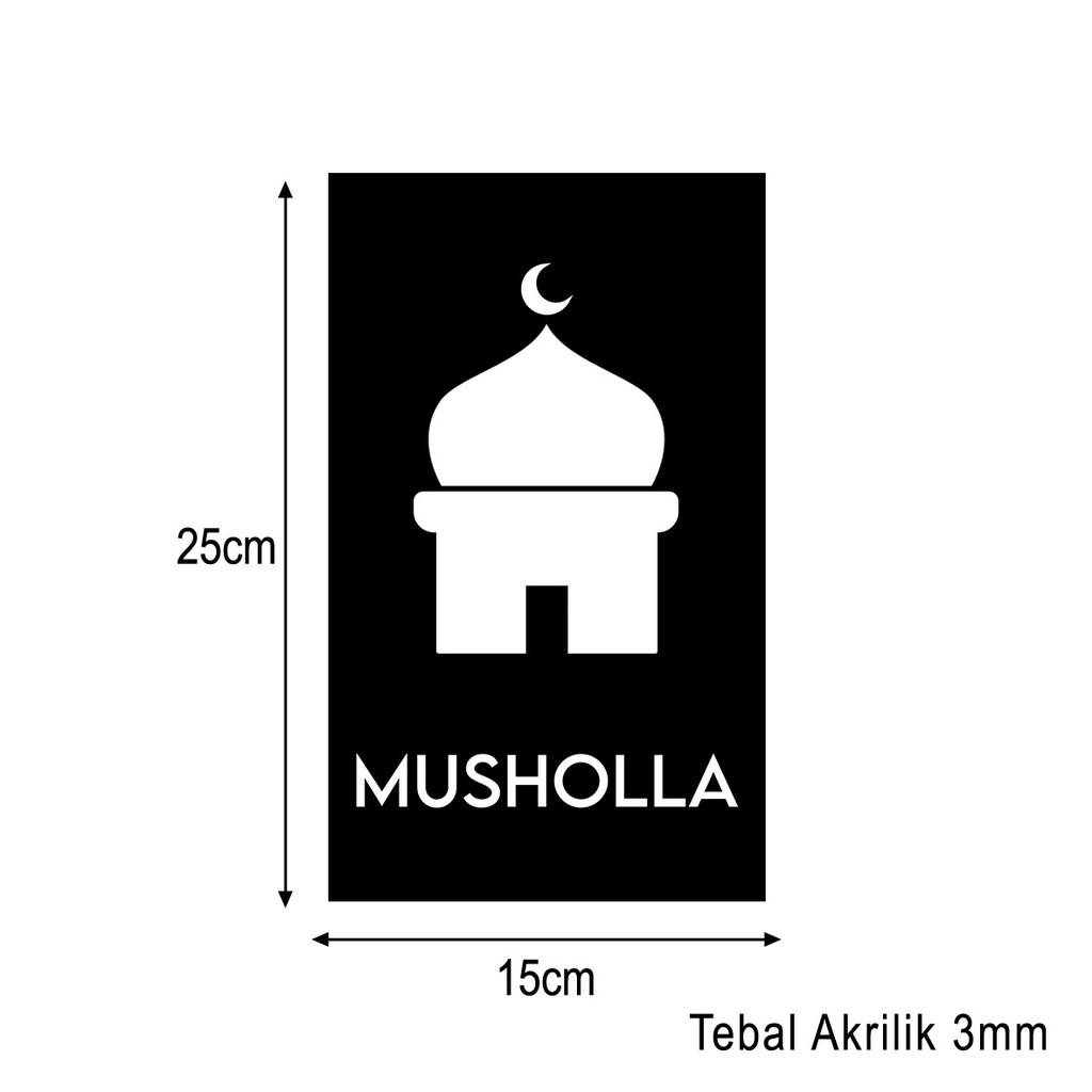 Musholla Sign Board Akrilik Printing