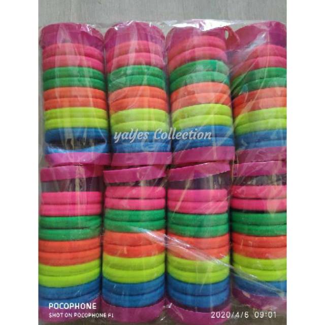 Ikat Karet Rambut donat premium love tebal hairdini alat gulung sangul motif  polkadot mica kuncit