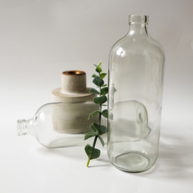 Botol kaca / beling 1000ml atau 1L (TANPA TUTUP)