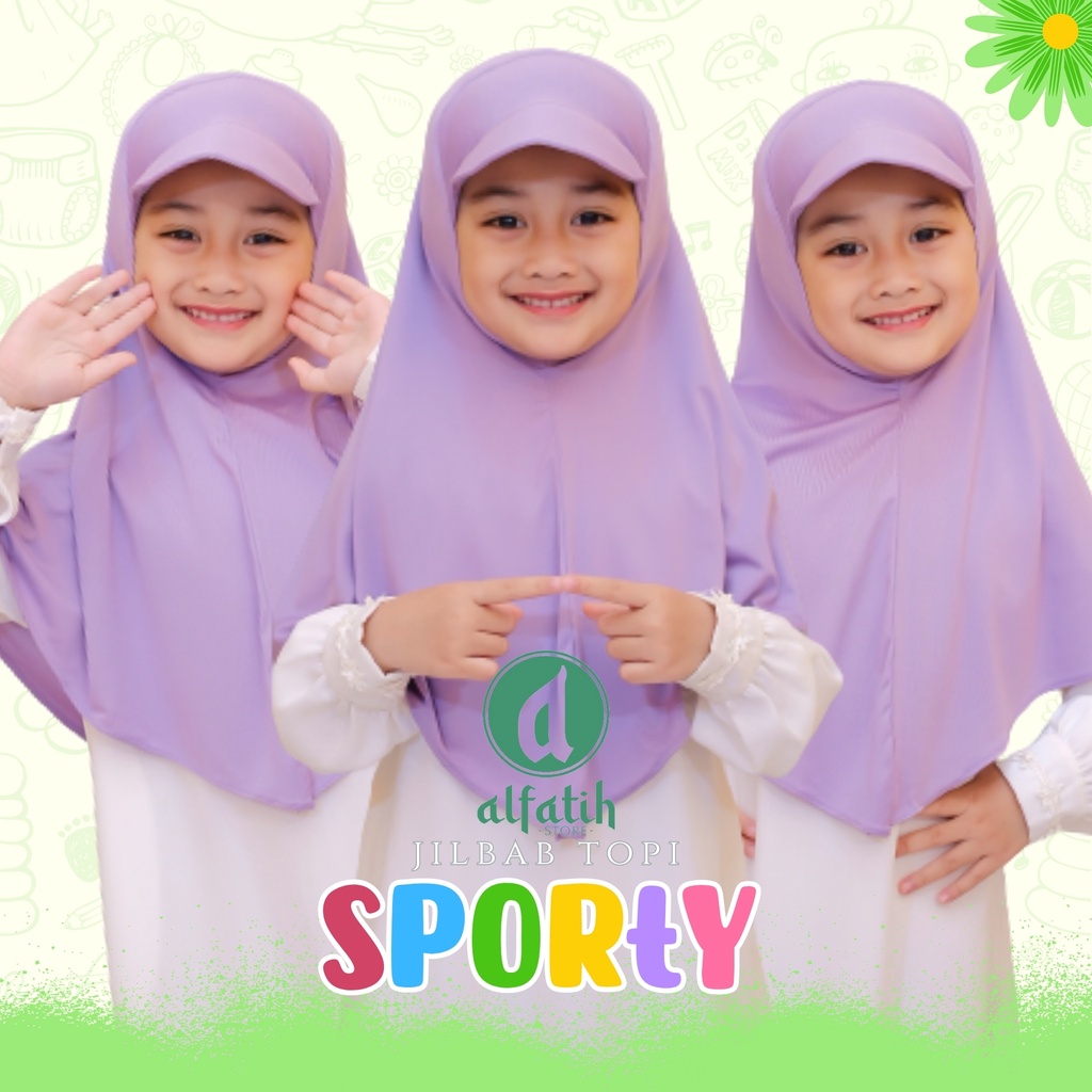 ALFATIH STORE/JILTOP/ Jilbab Topi sporty SD / Jilbab Murah/IANAH