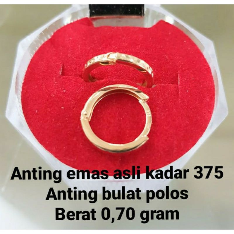 anting emas asli kadar 375