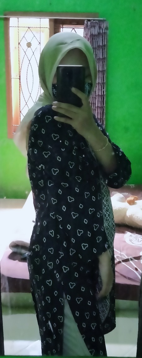 Shanaya Batik Tunik Nadya Batik Cap Garutan Hitam Zipper Depan