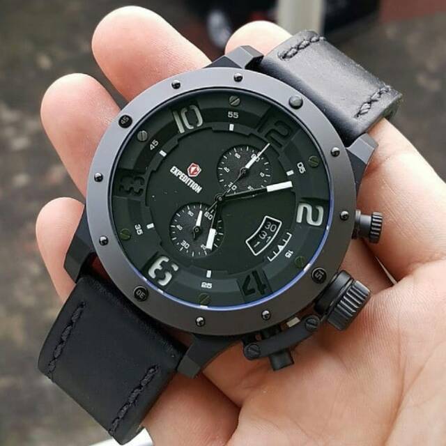 Jam tangan expedition e6381 leather black