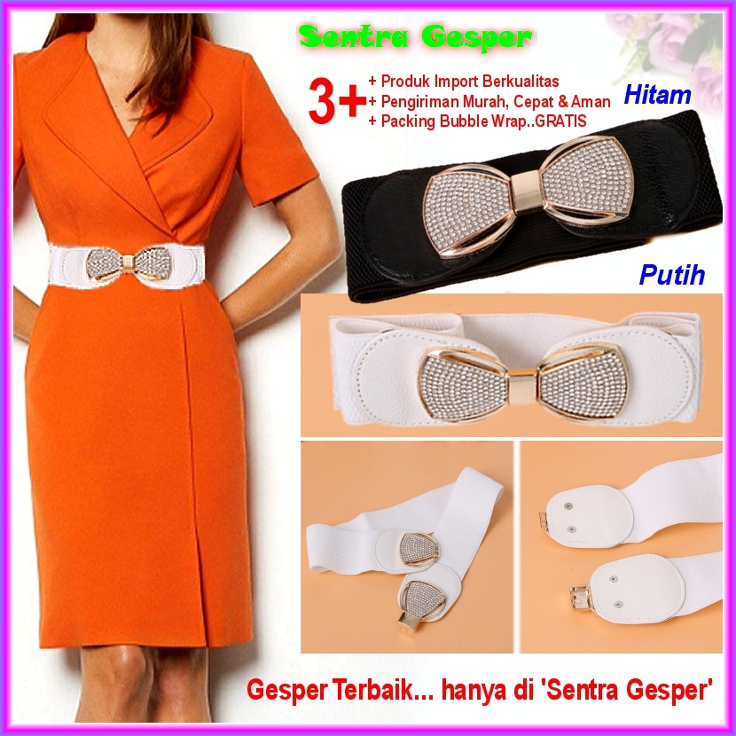 Gesper Ikat Pinggang Sabuk Wanita Women Belt Obi Karet Elastis Fashion Cewek Korea Kekinian Oby Cant