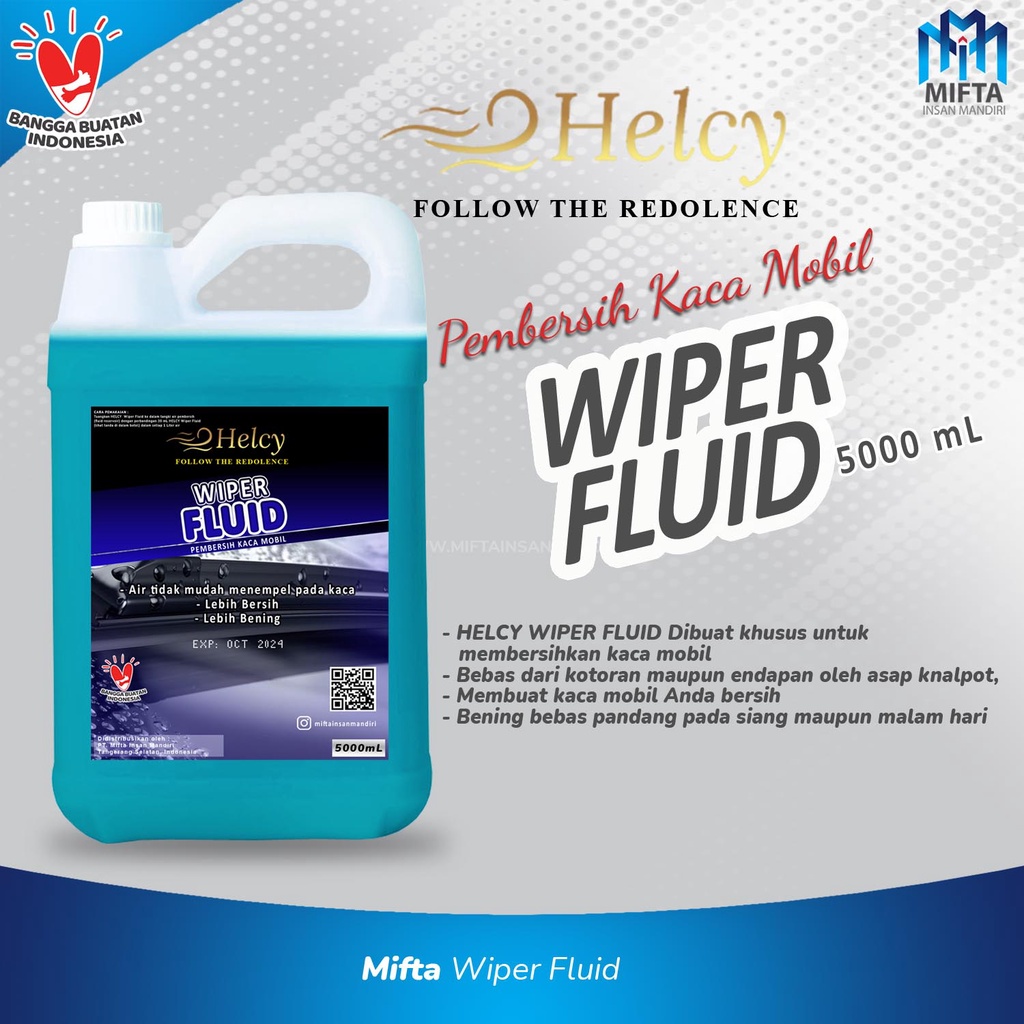 WIPER FLUID 5 LITER / CAIRAN WIPER EFEK DAUN TALAS / HELCY CAIRAN WIPER