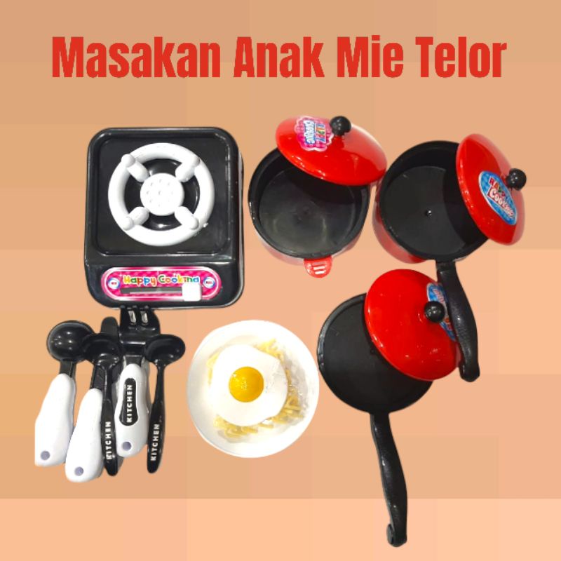 Mainan Anak Masak-Masakan Mie Telor Ceplok Kitchen Set Kompor LM9