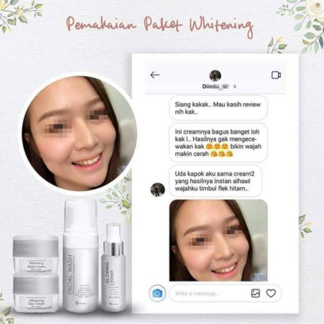 MS GLOW Paket Whitening Series(untuk kuLit wajah susah putih)