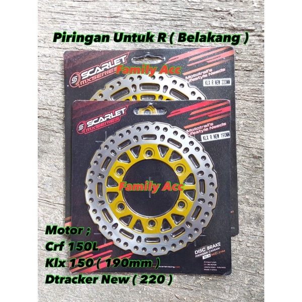 Piringan Cakram Belakang Klx 150 Dtracker Crf 150L Supermoto Disc Brake Scarlet Racing Like Delkevic