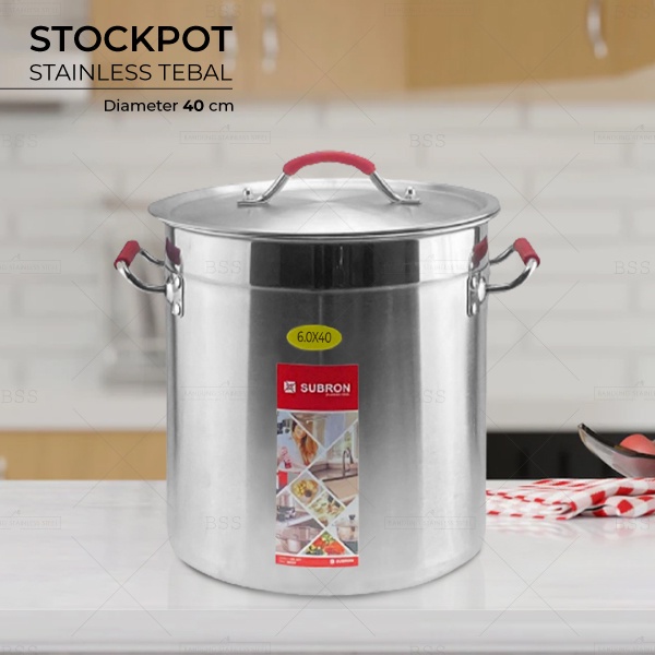 Stok Pot 40cm Panci Sup Besar Tebal Tinggi Multifungsi Stainless