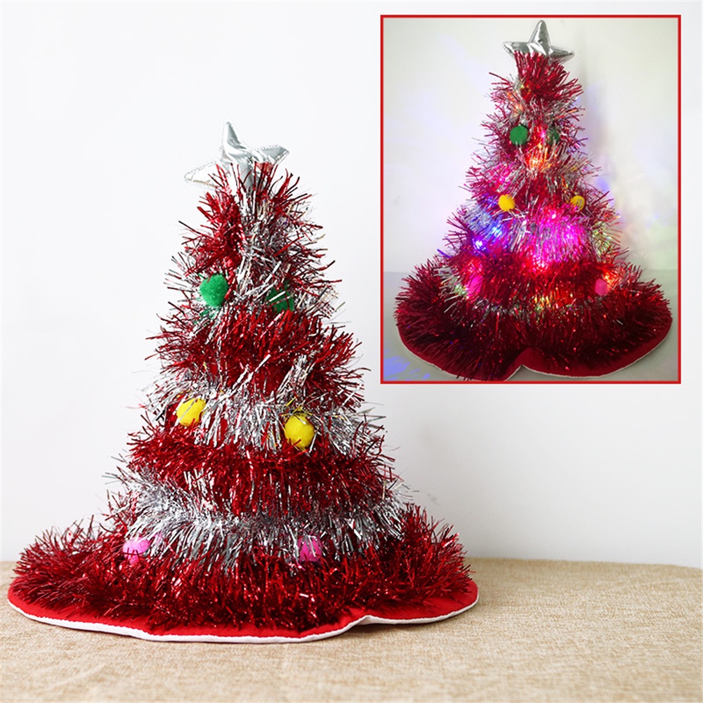Glittering Christmas Hats Christmas Adult Children Glowing Christmas Hats Dense Velvet Plush Funny Party Hats OW