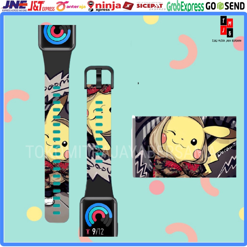 STRAP SILIKON GELANG TALI RUBBER SILICONE HUAWEI HONOR BAND 6 ARMY MOTIF KARTUN