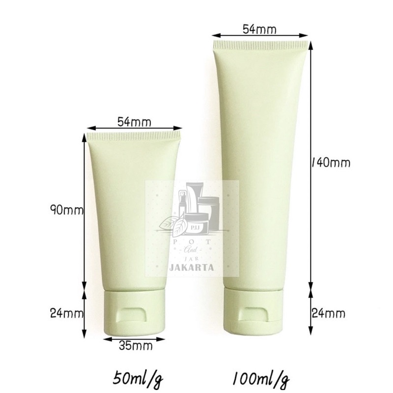 50ml/100ml Soft Tube Botol tube kosong Premium warna HIJAU/botol lotion/masker