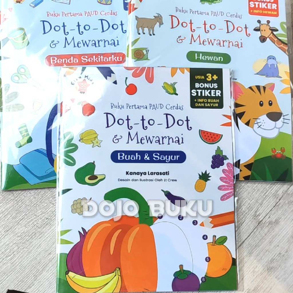 Seri Buku Pertama Paud Cerdas Dot To Dot &amp; Mewarnai by Kanaya Larasati