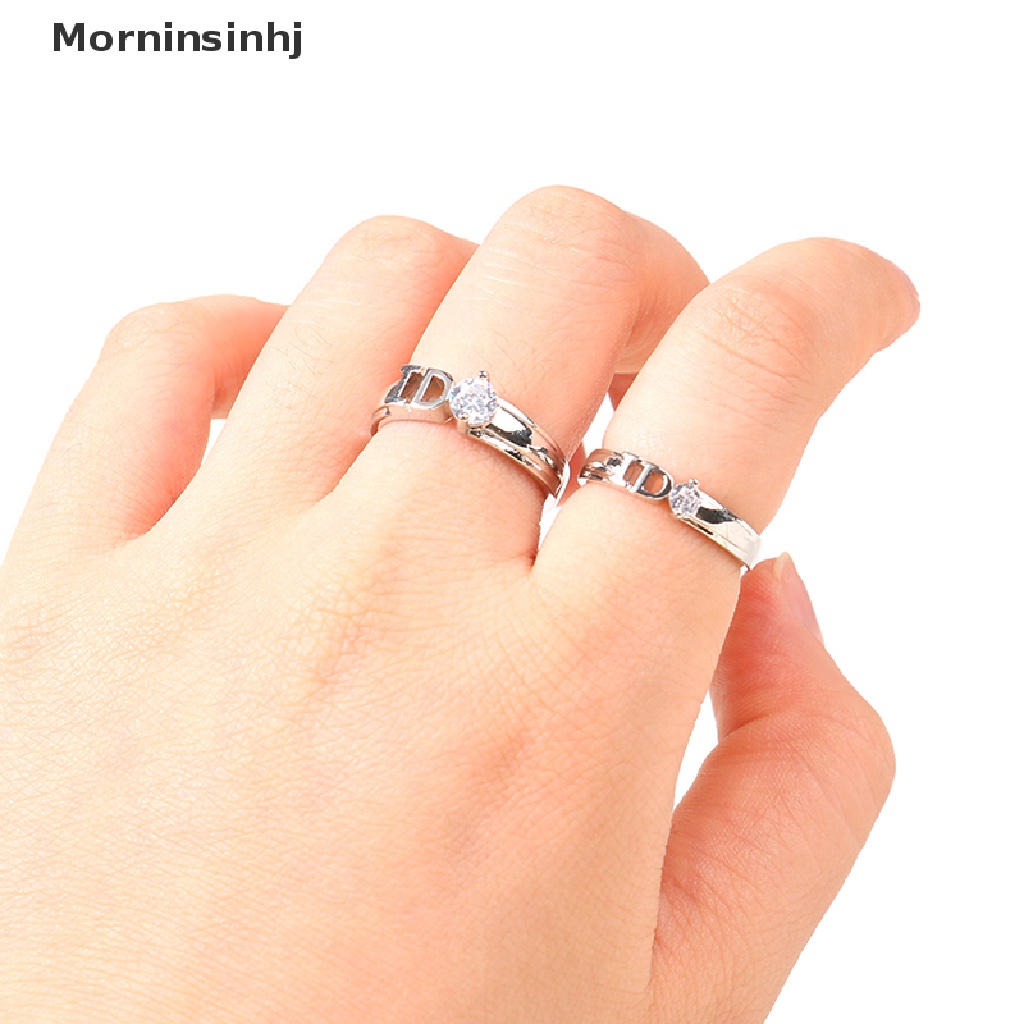 Mornin 1pasang Cincin Couple Pria Wanita Pecinta Pernikahan Cincin Zirkon Romantis Hari Valentine Kekinian Cincin Terbuka Cincin Perhiasan Hadiah id