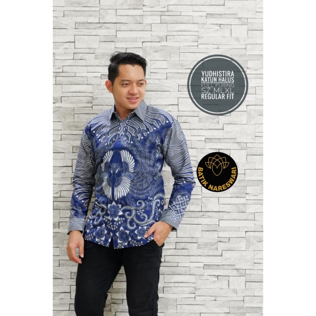 Cuci Gudang (1kg=4pcs) Kemeja Batik Lengan Panjang Batik Ori Nareswari Yudistira Batik Solo Seragam Batik eaoG3WhJm8yJQ