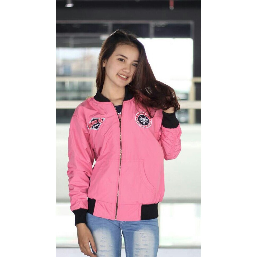 SW JAKET BOMBER WANITA PINK
