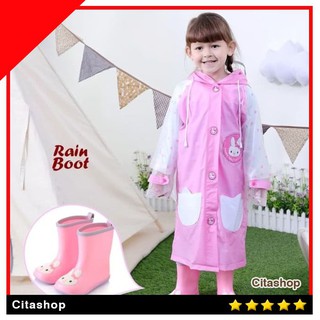 CS 69 Sepatu boot anak anti air  Rain BOOTS  PINK BOOTS  ANAK  
