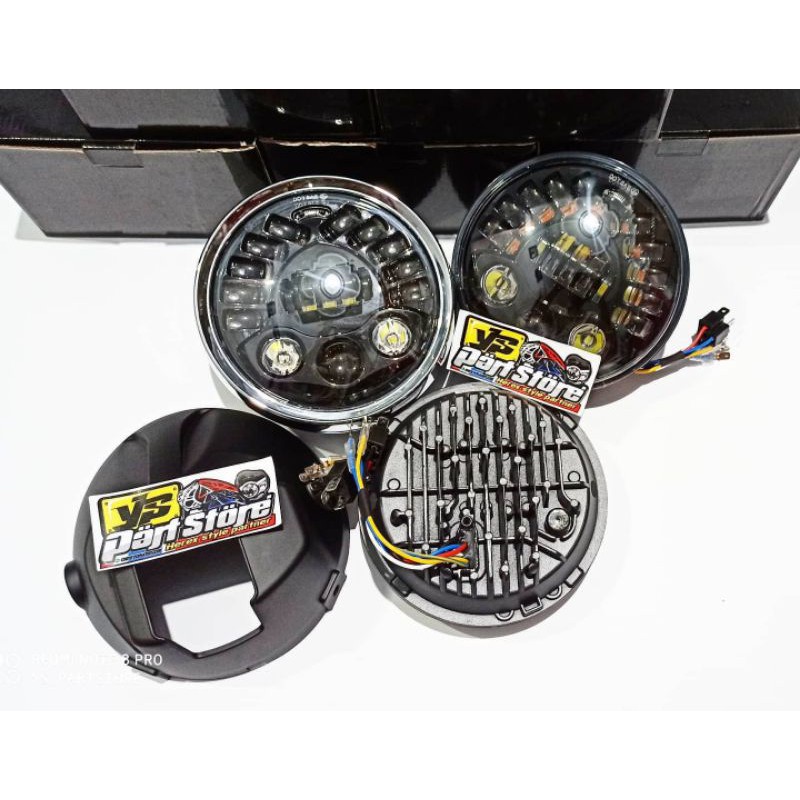 Lampu tiger revo daymaker 7 inch set